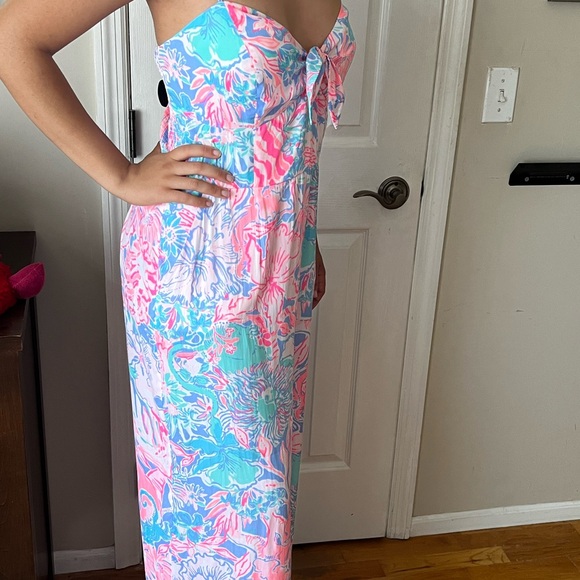 Lilly Pulitzer Pink and Blue Floral Jumpsuit - Picture 2 of 5